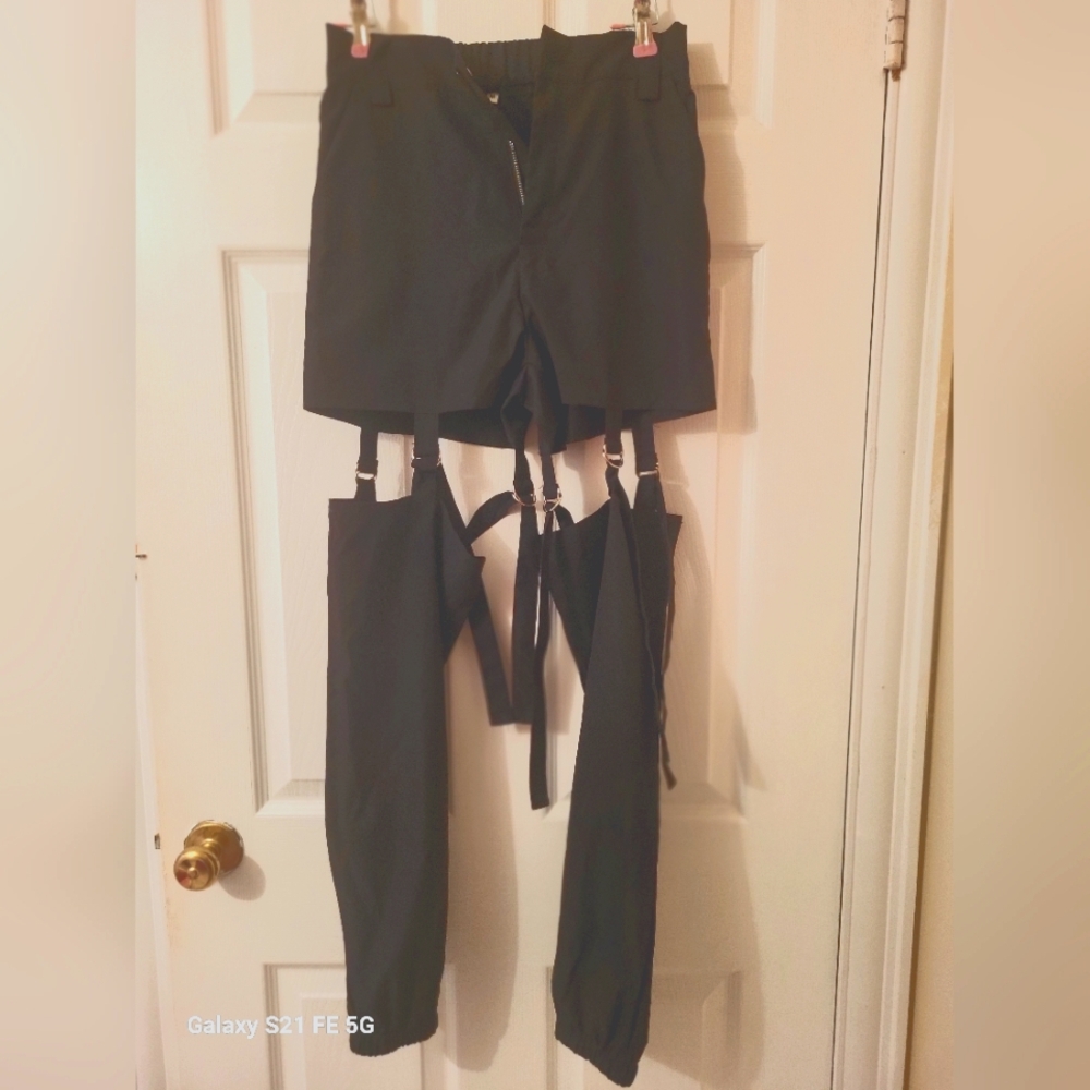 SHEIN Black Suspender Pants